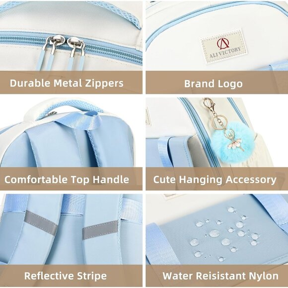 School Backpack for Girls Women 15.6 Laptop Bookbag Travel Kids Elementary - Picture 5 of 6